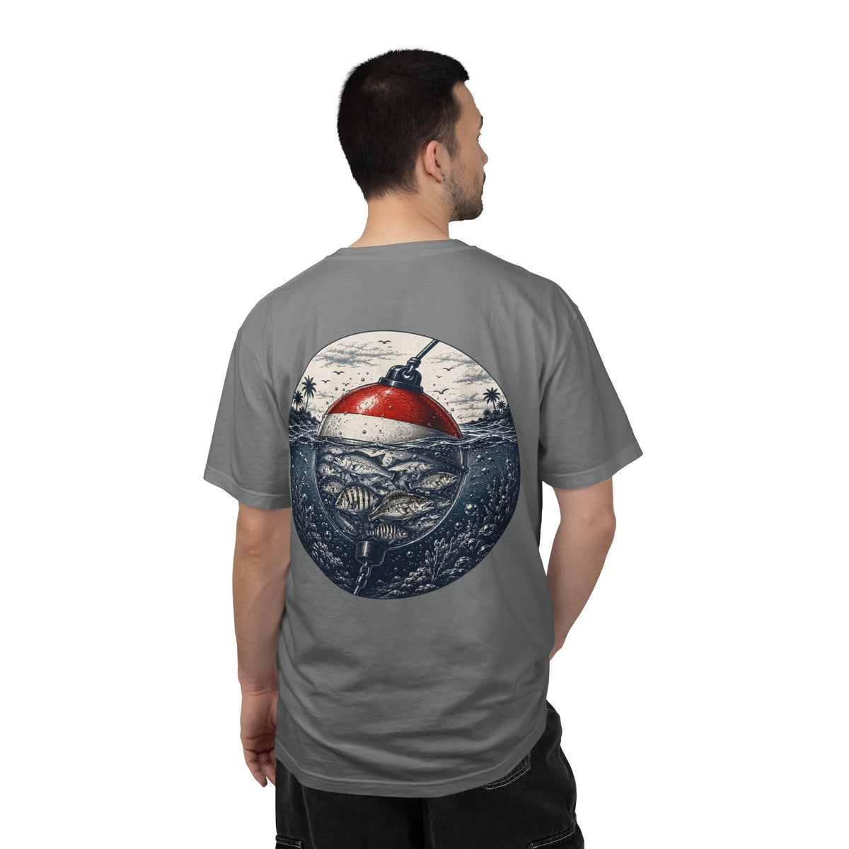 Fishing Buoy T-Shirt — Vintage Ocean Fish Graphic Tee (BTBF)