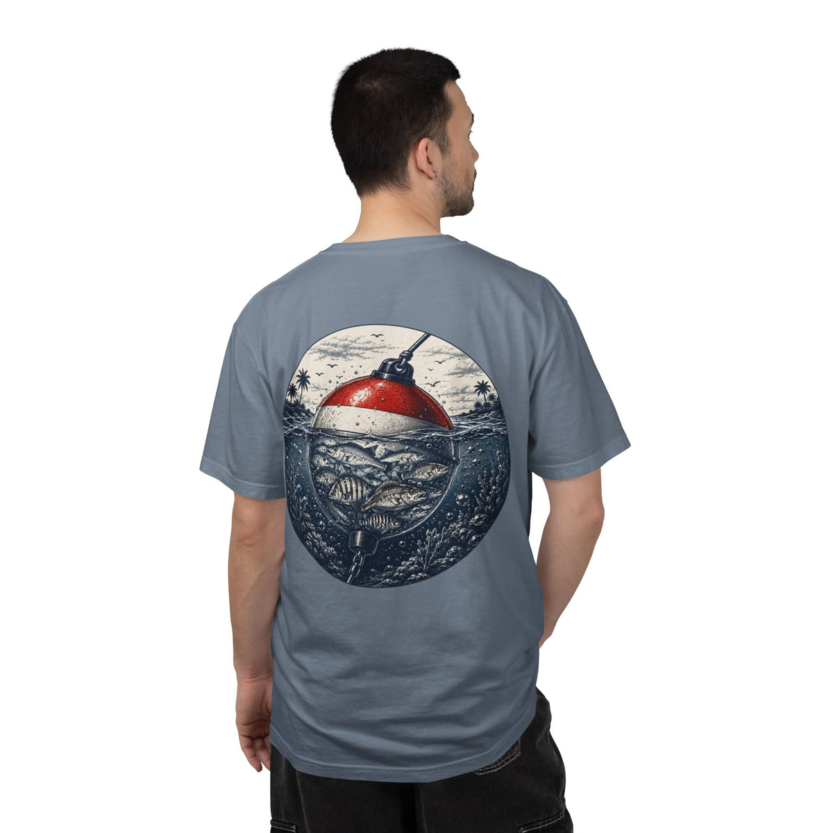 Fishing Buoy T-Shirt — Vintage Ocean Fish Graphic Tee (BTBF)