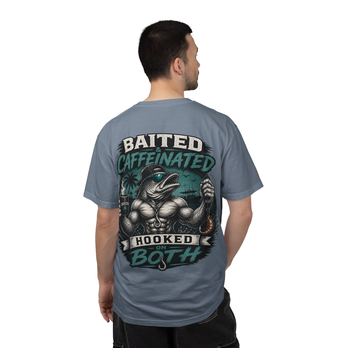 Baited Caffeinated Hooked on Both T-Shirt