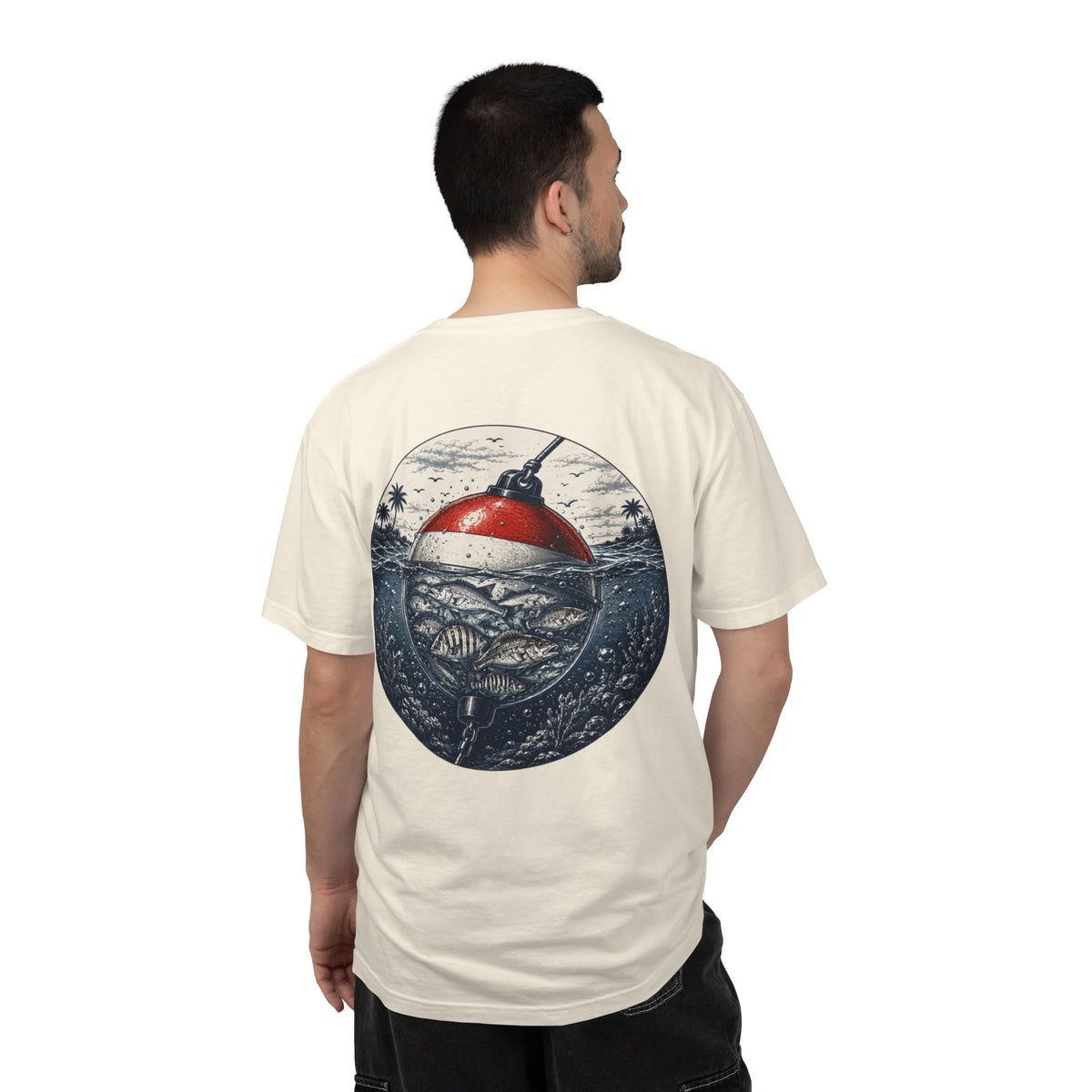 Fishing Buoy T-Shirt — Vintage Ocean Fish Graphic Tee (BTBF)