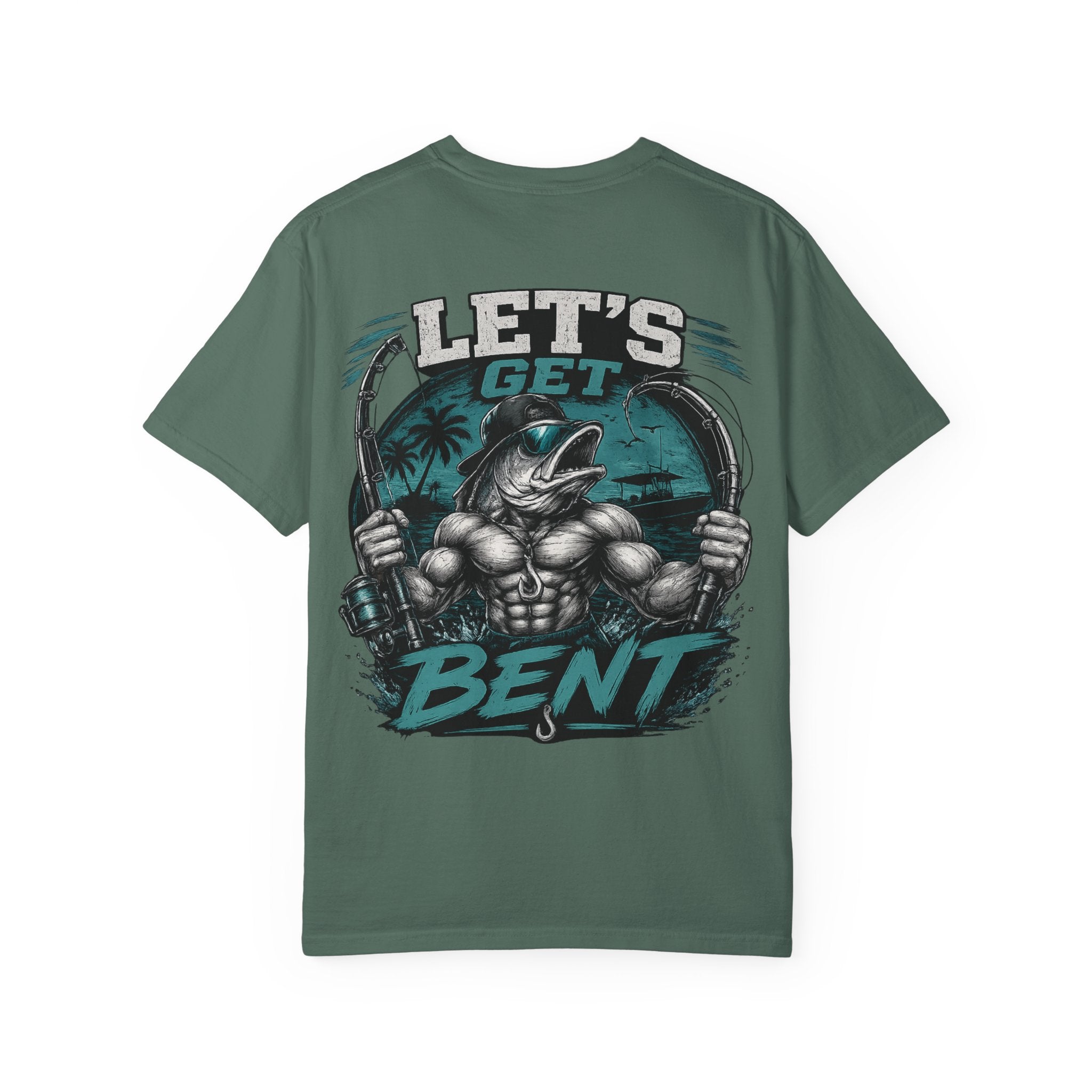 Let's Get Bent Fishing T-Shirt — Muscular Marlin Graphic Tee