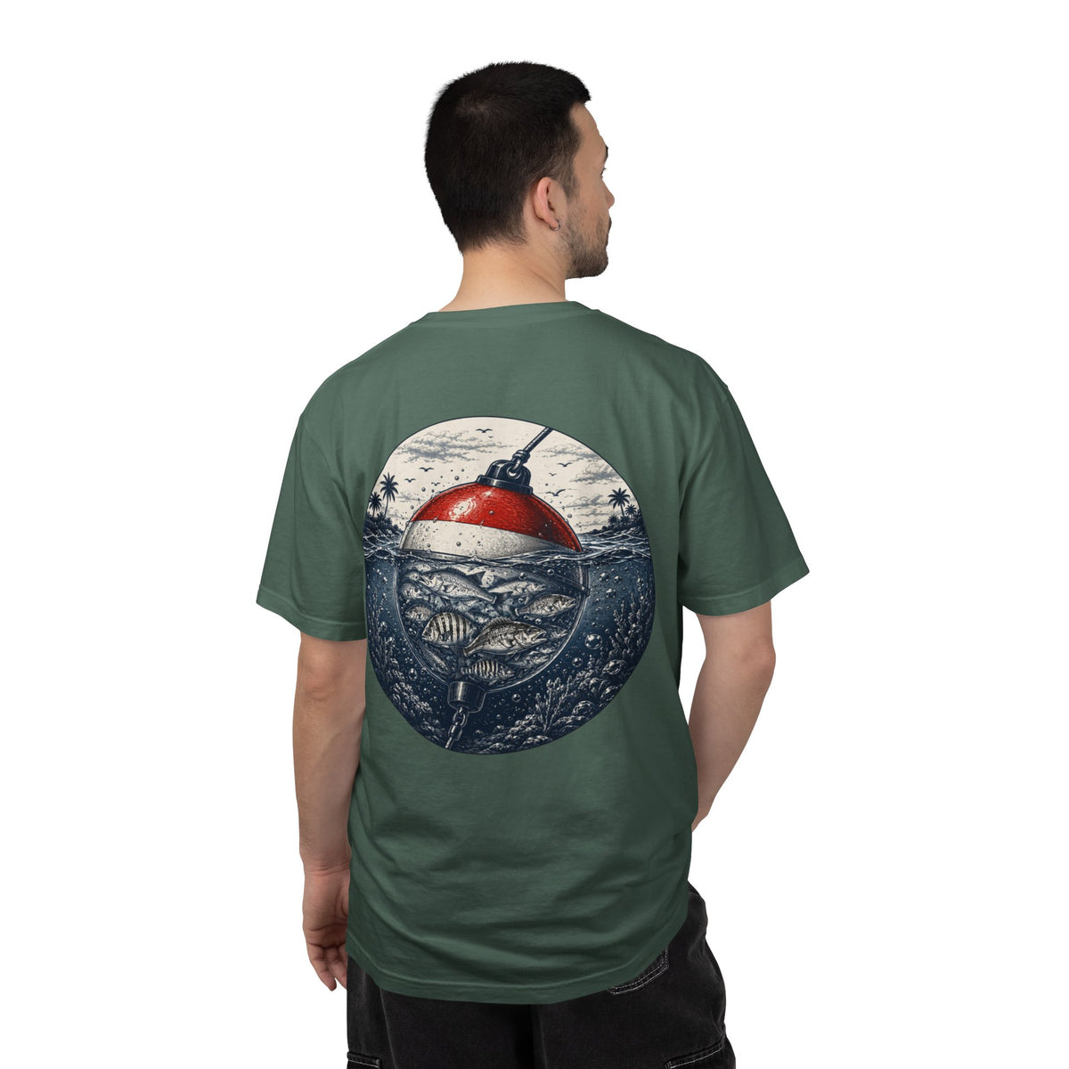 Fishing Buoy T-Shirt — Vintage Ocean Fish Graphic Tee (BTBF)