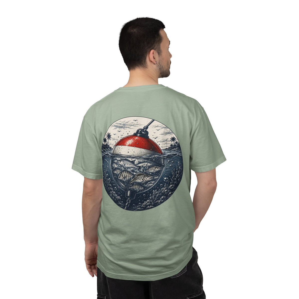 Fishing Buoy T-Shirt — Vintage Ocean Fish Graphic Tee (BTBF)