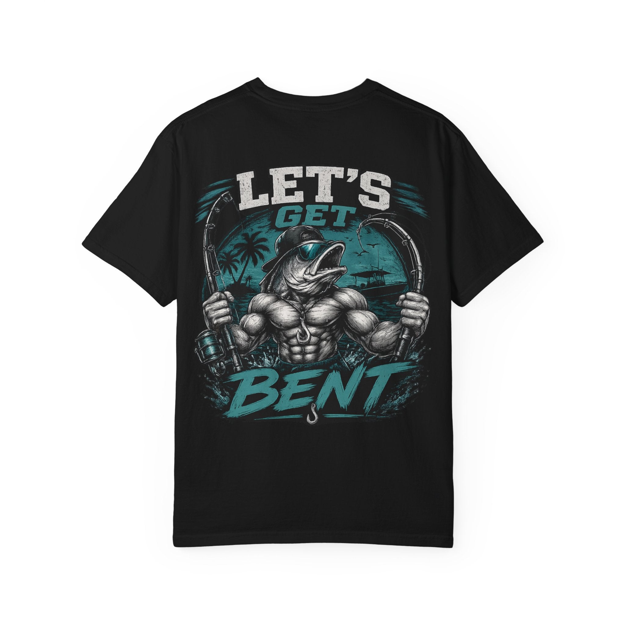 Let's Get Bent Fishing T-Shirt — Muscular Marlin Graphic Tee