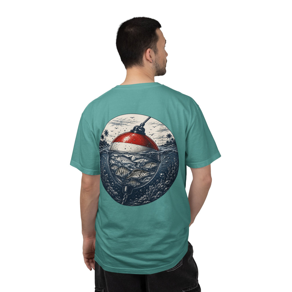 Fishing Buoy T-Shirt — Vintage Ocean Fish Graphic Tee (BTBF)
