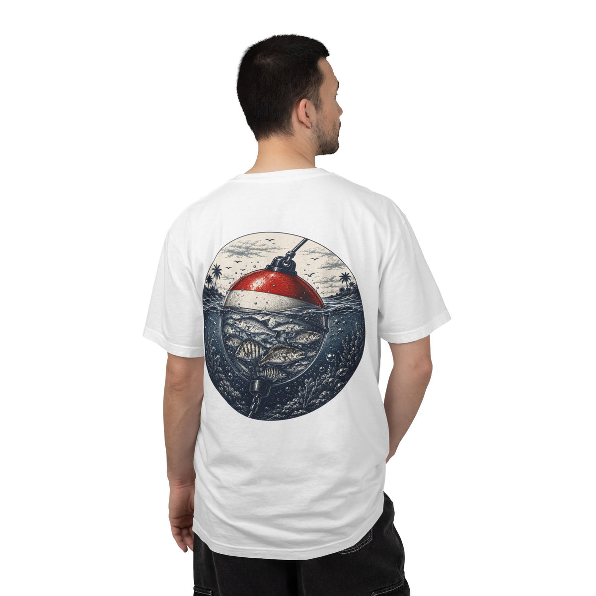Fishing Buoy T-Shirt — Vintage Ocean Fish Graphic Tee (BTBF)