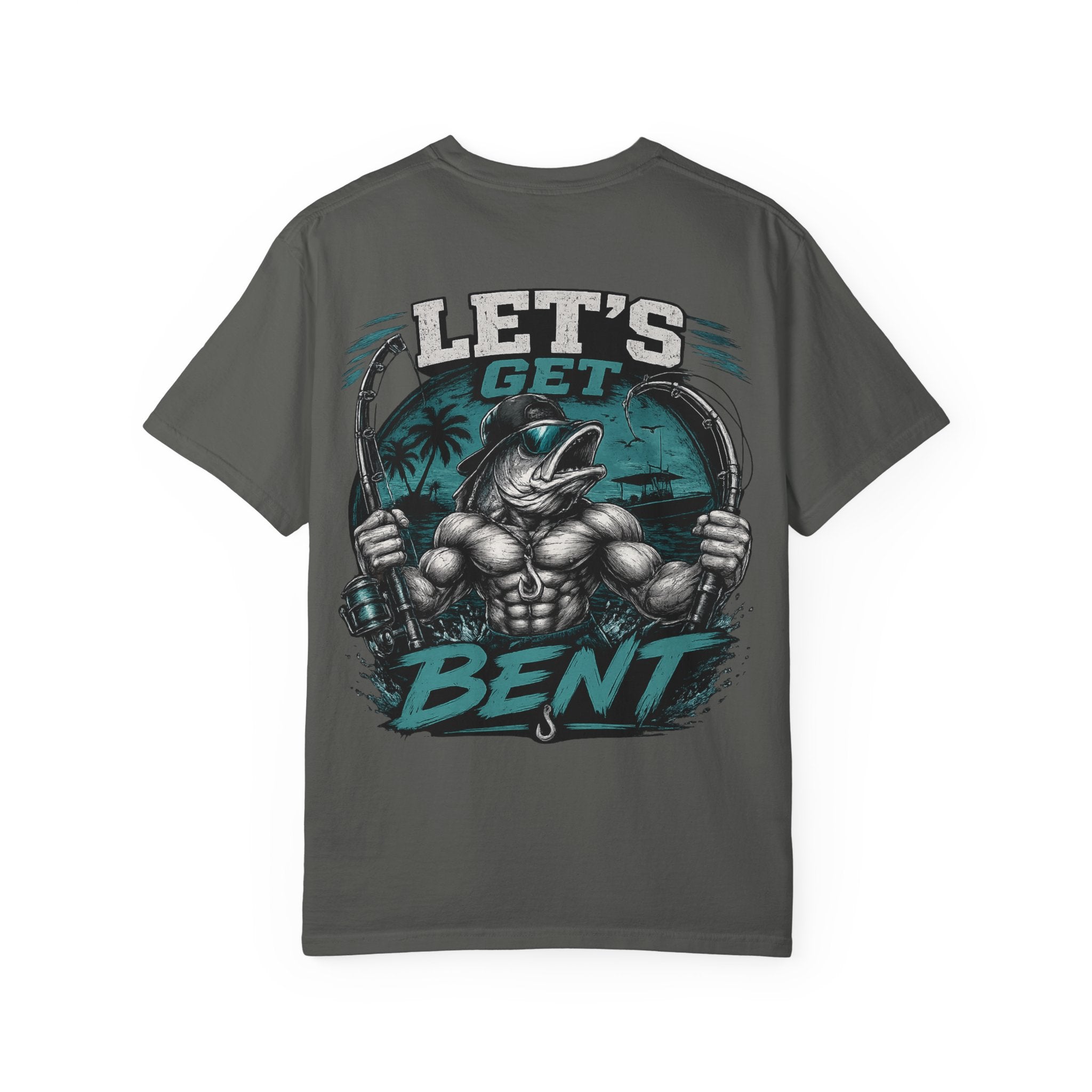 Let's Get Bent Fishing T-Shirt — Muscular Marlin Graphic Tee
