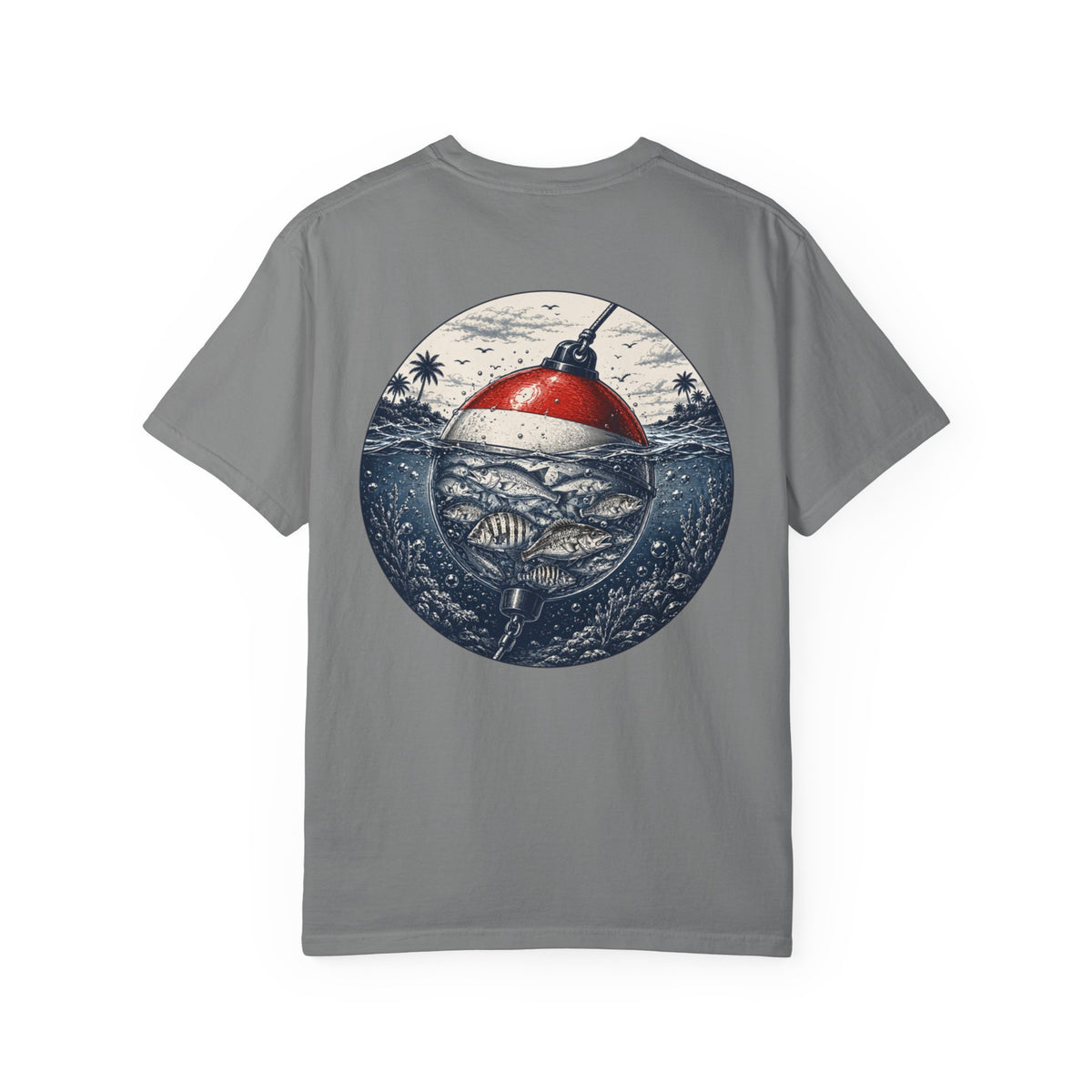 Fishing Buoy T-Shirt — Vintage Ocean Fish Graphic Tee (BTBF)