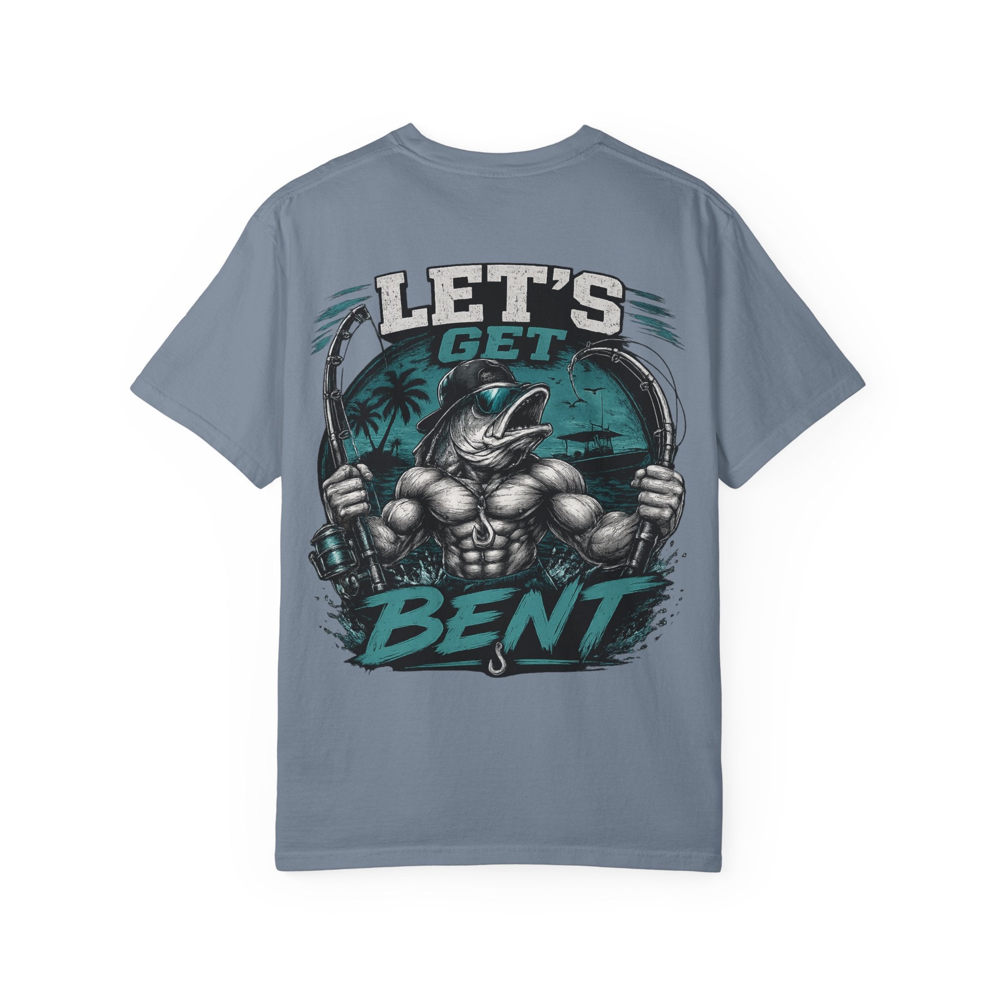 Let's Get Bent Fishing T-Shirt — Muscular Marlin Graphic Tee