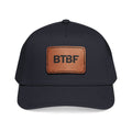 BTBF Leather Patch Baseball Cap — Mid Profile Rectangle Patch Hat
