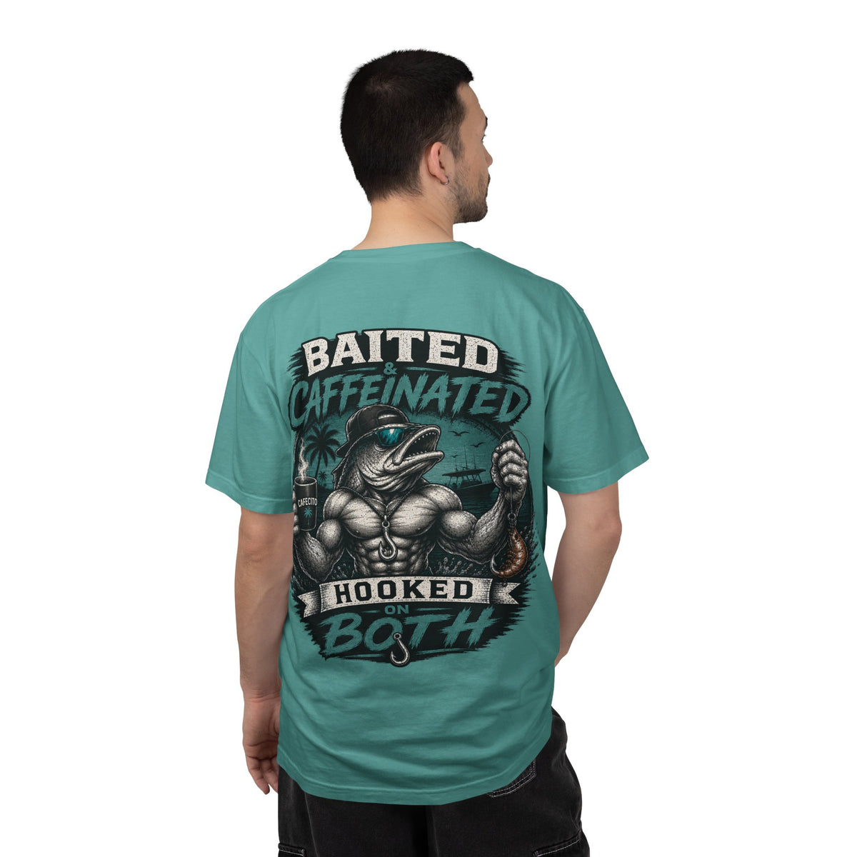 Baited Caffeinated Hooked on Both T-Shirt