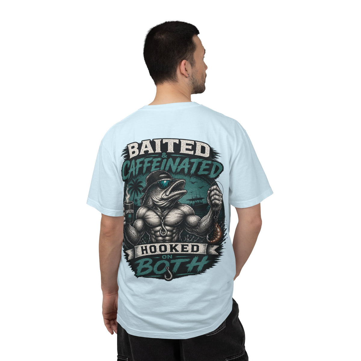 Baited Caffeinated Hooked on Both T-Shirt