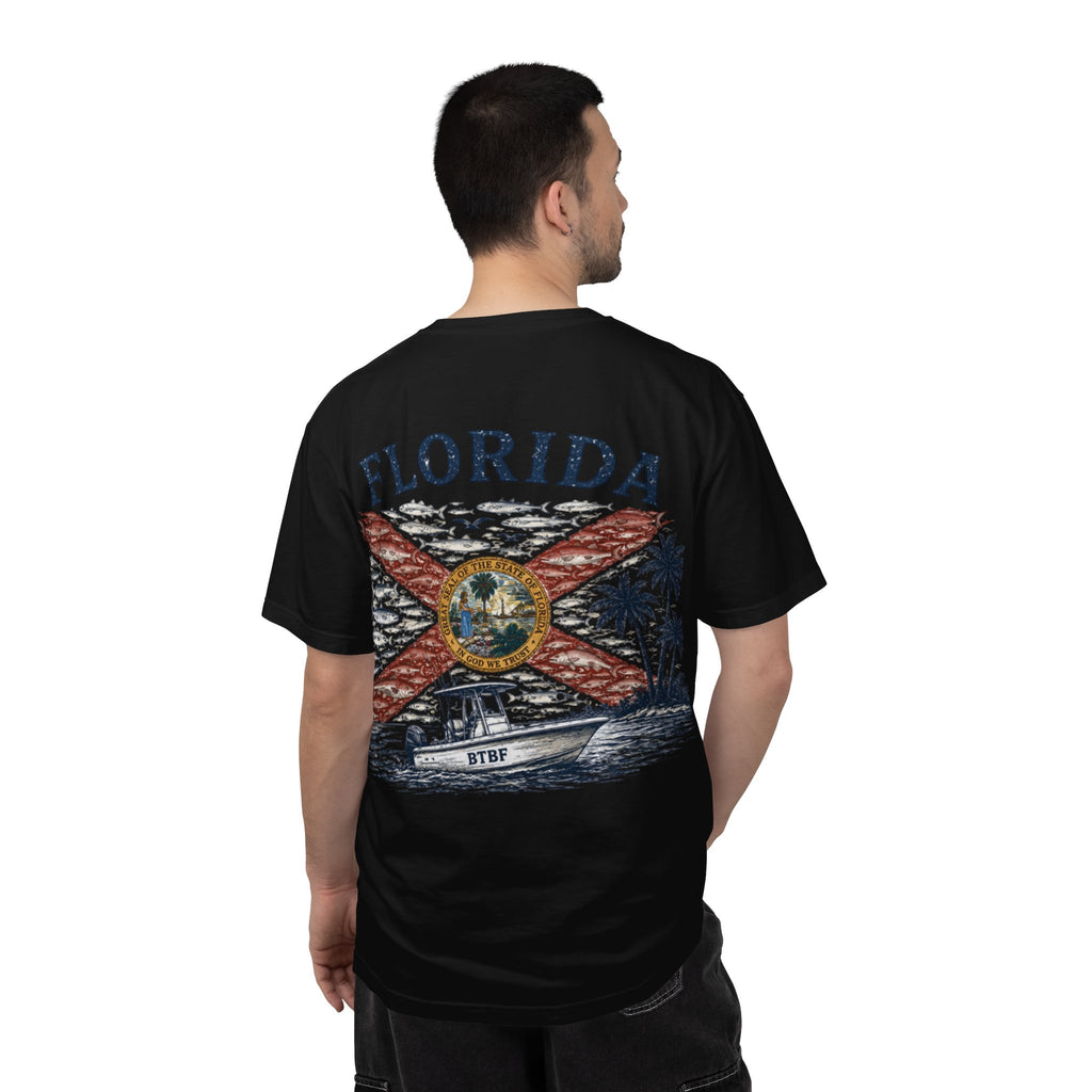 Florida Vintage Flag T‑Shirt — 'BTBF' Boat Graphic