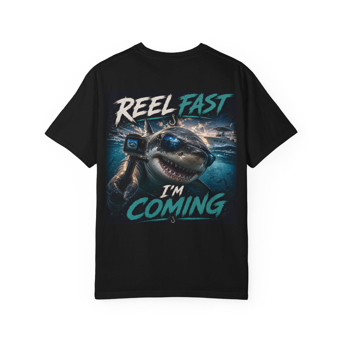 "Reel Fast, I'm Coming" Shark Tee