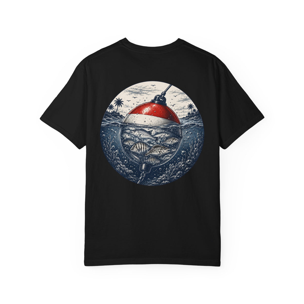 Fishing Buoy T-Shirt — Vintage Ocean Fish Graphic Tee (BTBF)