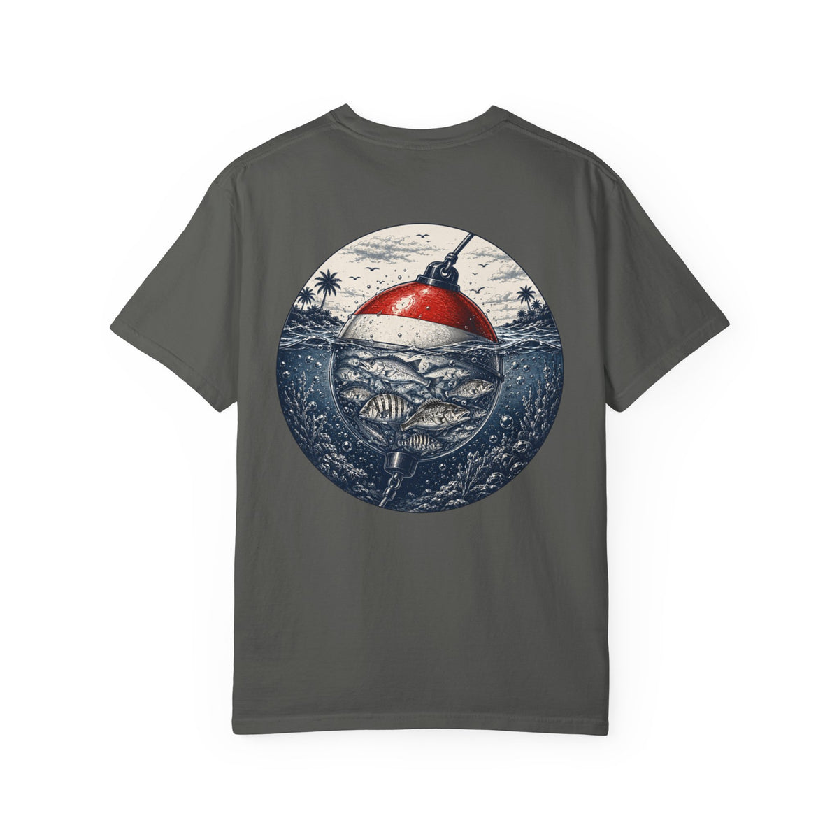 Fishing Buoy T-Shirt — Vintage Ocean Fish Graphic Tee (BTBF)